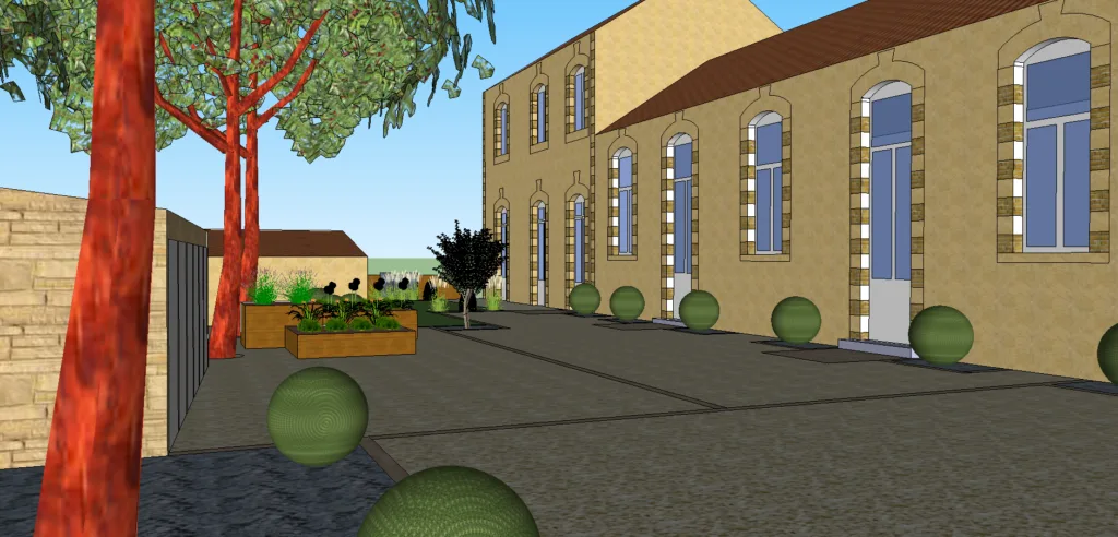 Projet paysager visualisé en trois dimensions